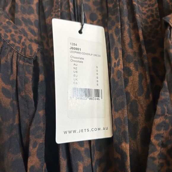 JETS AUSTRALIA BY JESSIKA ALLEN Size Small Gathered leopard-print cotton dress - Picture 7 of 7